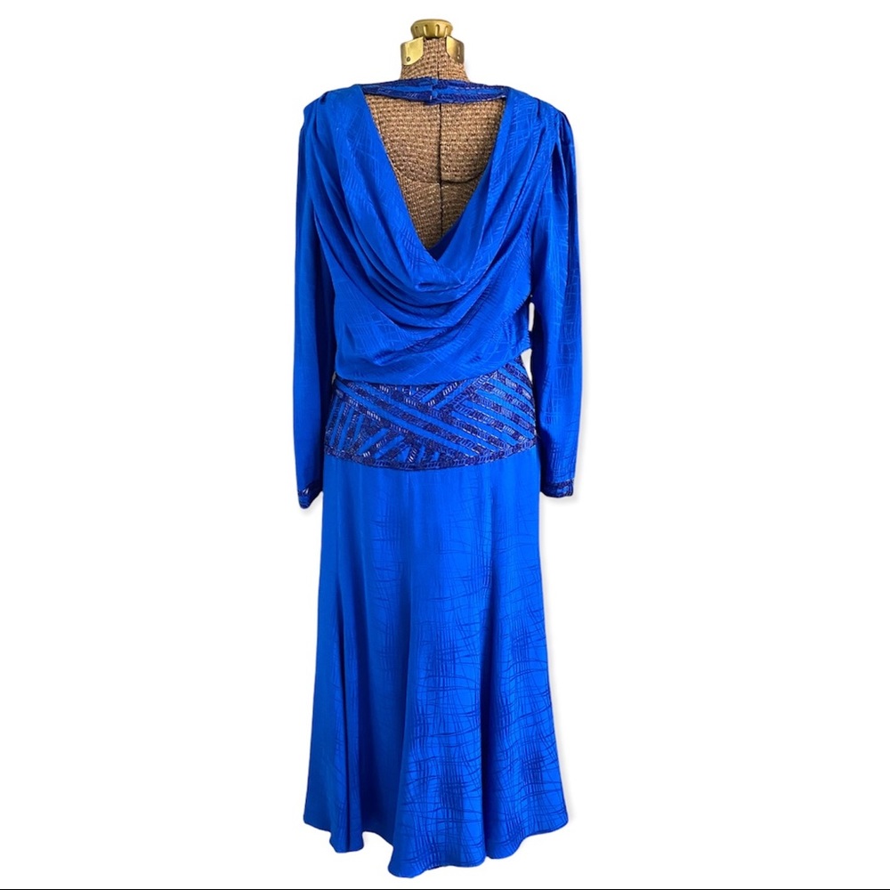 Vintage Beaded Silk D’ore Cocktail Dress, Women's 14 - Picture 4 of 16